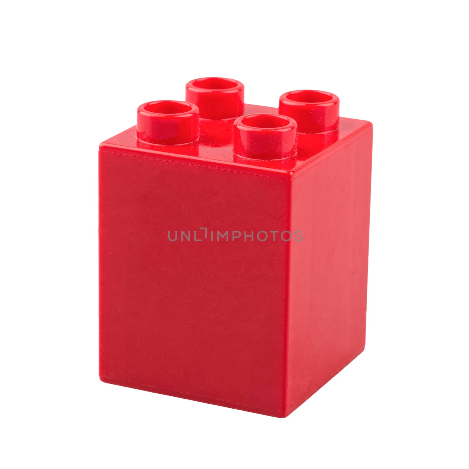 Red cube isolated on a white background