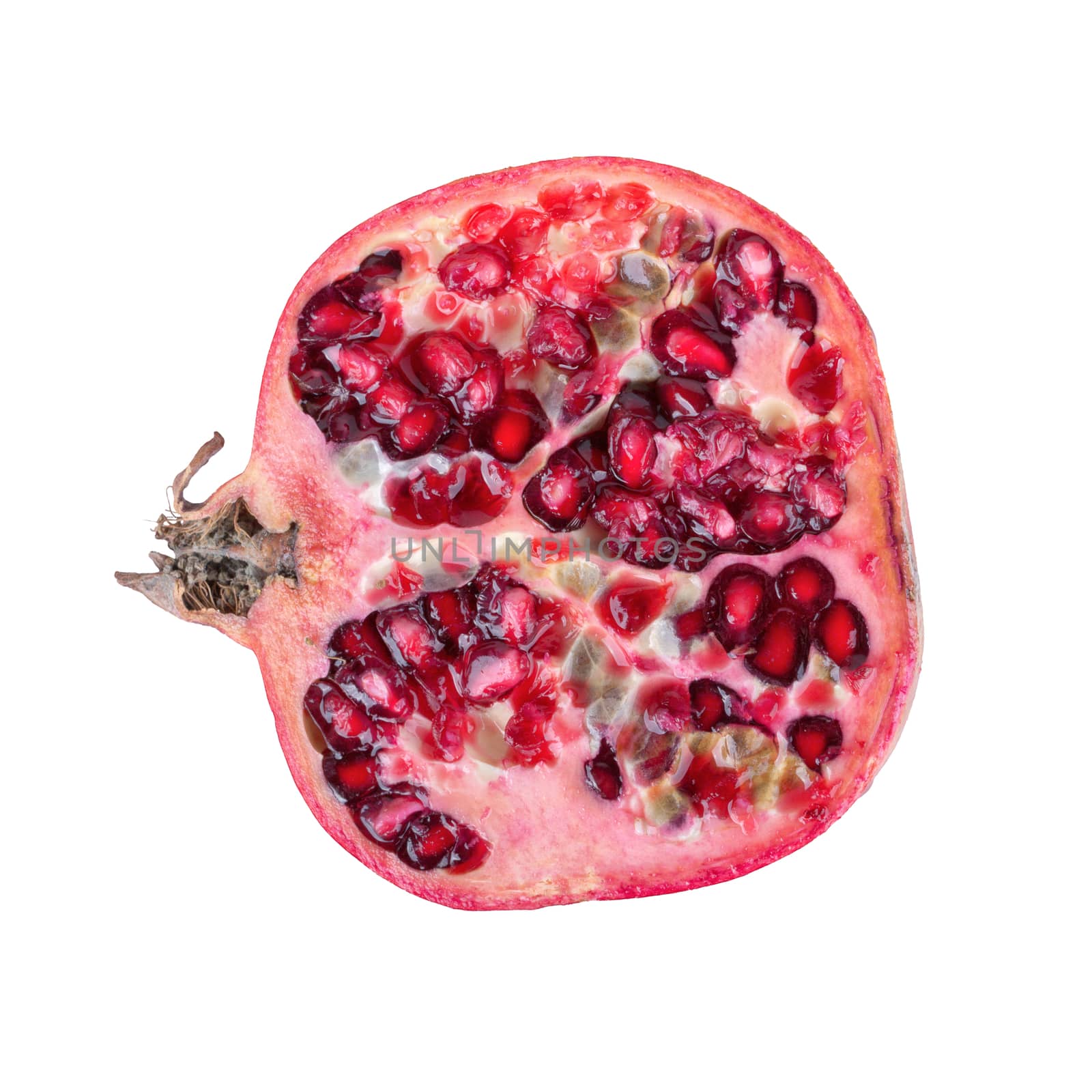 Cut pomegranate isolated on a white background