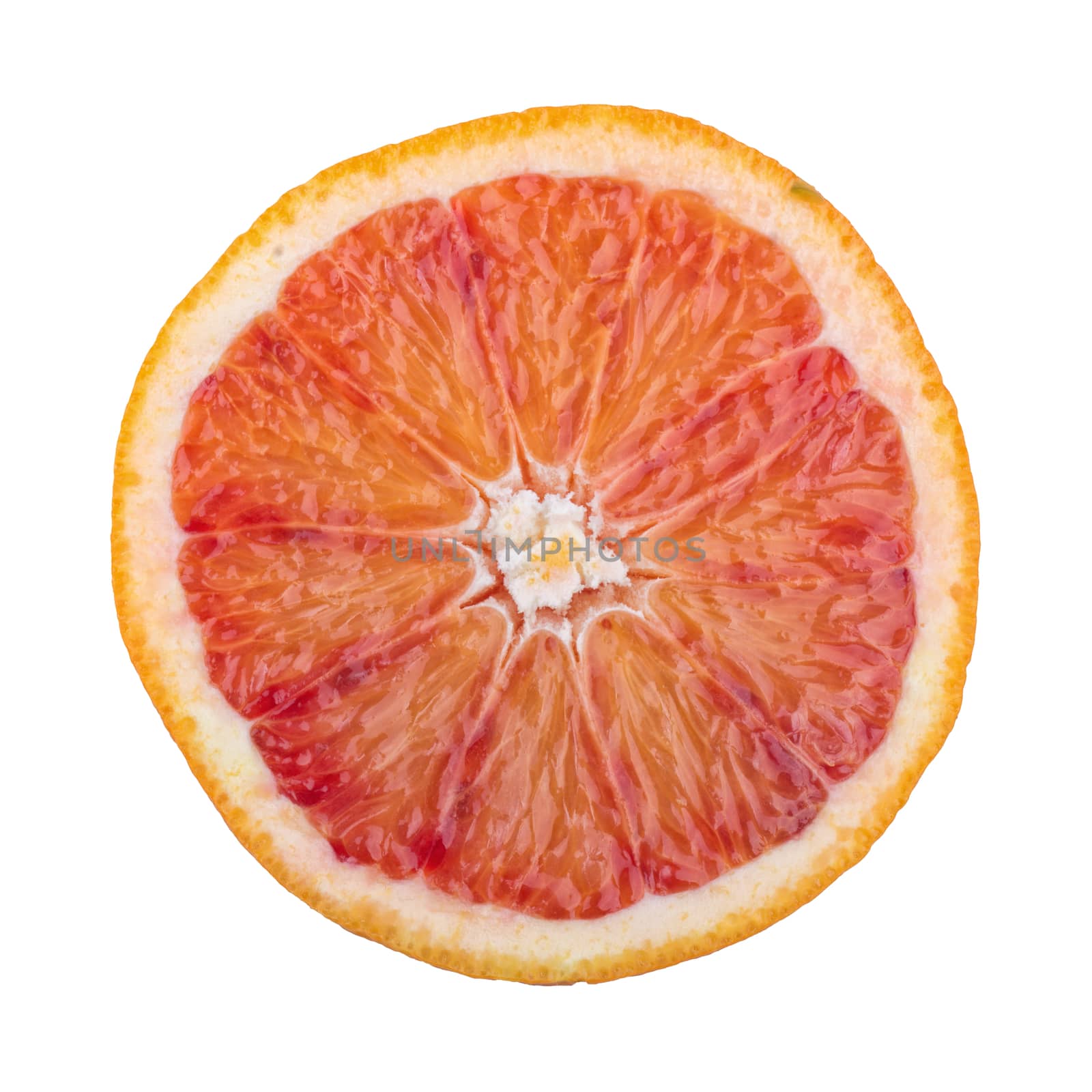 Cut orange isolated on a white background