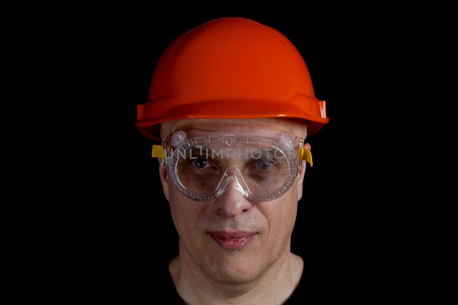 Engineer or manual worker man in safety hardhat  by VIPDesignUSA