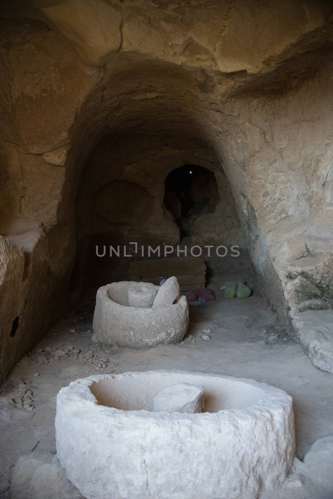 Archeology attraction ancient caves settlement in Israel