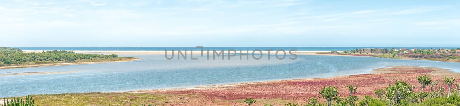 JEFFREYS BAY, SOUTH AFRICA - FEBRUARY 28, 2016:  The mouth of the Kabeljous River at Jeffreys Bay in the Eastern Cape Province of South Africa