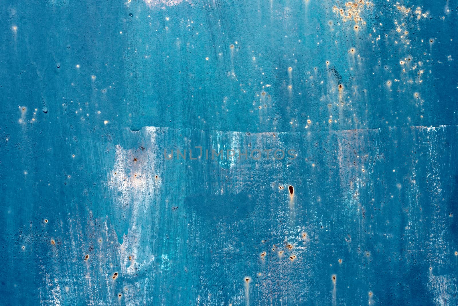 Cracked painted old metal texture. Turquoise color. Rusted surface