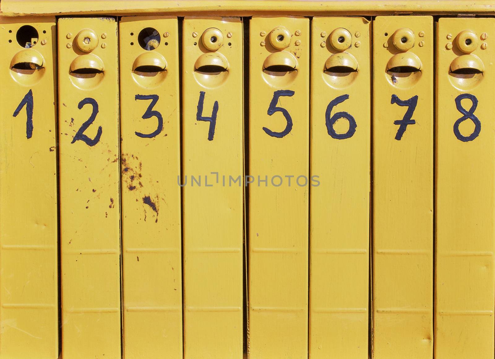 eight old mail boxes by nejuras