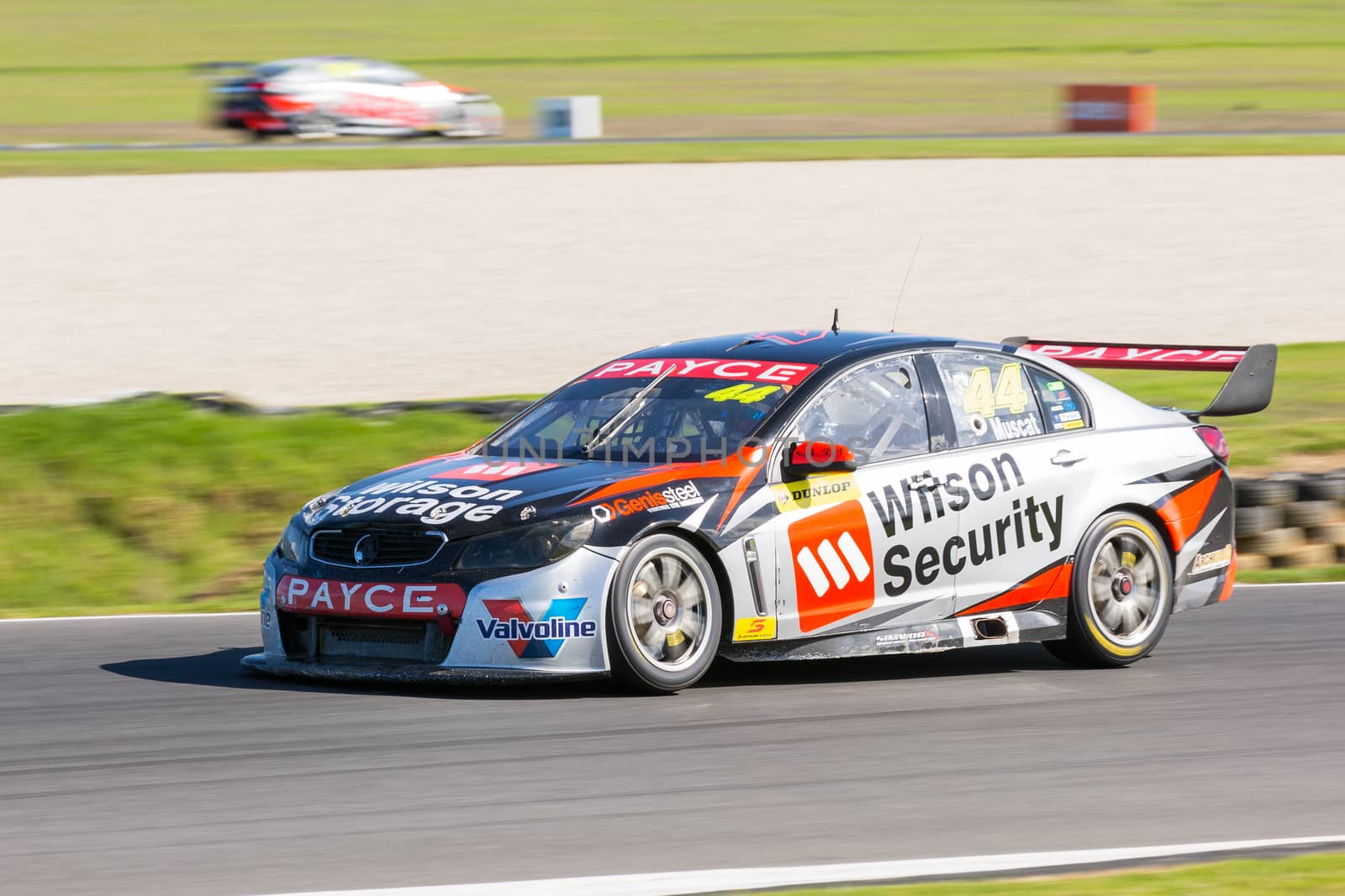 PHILLIP ISLAND, MELBOURNE/AUSTRALIA - 17 APRIL 2016: Dunlop Series race cars on turn 5 at Phillip Island.