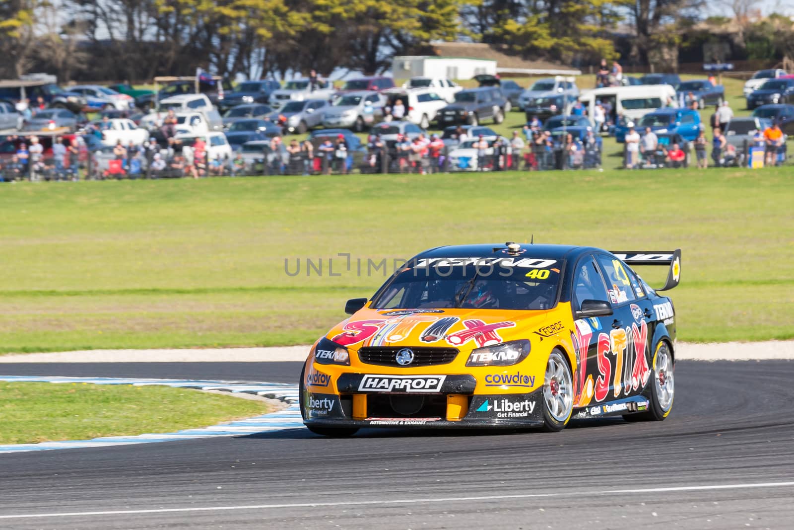 PHILLIP ISLAND, MELBOURNE/AUSTRALIA - 17 APRIL 2016: WD-40 V8 Supercar series race 7 - Phillip Island.