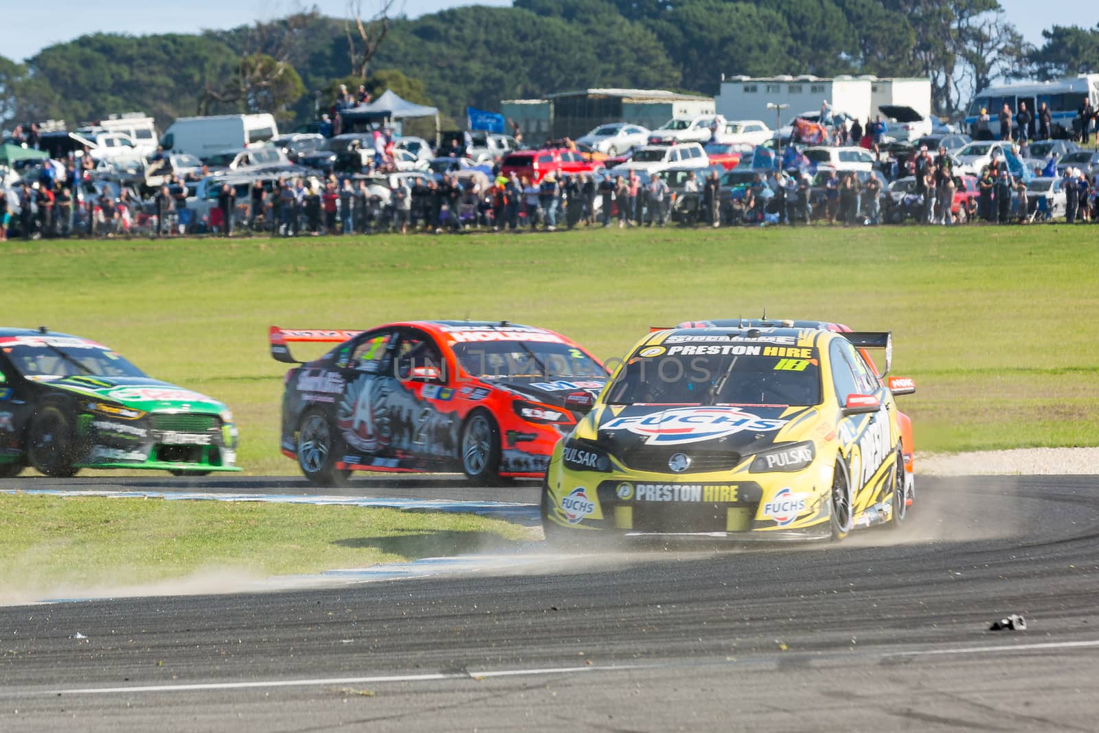 PHILLIP ISLAND, MELBOURNE/AUSTRALIA - 17 APRIL 2016: WD-40 V8 Supercar series race 7 - Phillip Island.