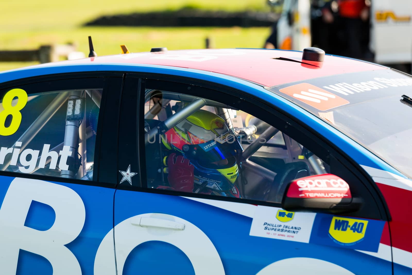 PHILLIP ISLAND, MELBOURNE/AUSTRALIA - 17 APRIL 2016: WD-40 V8 Supercar series race 7 - Phillip Island.