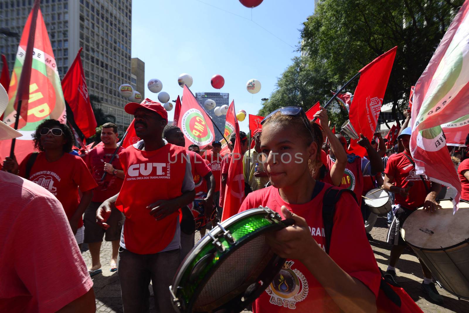 BRAZIL, Sao Paulo: Supporters of Brazilian President Dilma Rousseff demonstrate in Sao Paulo, before the voting of lawmakers at the Congress in Brasilia over the impeachment of Rousseff, on April 17, 2016. Brazilian lawmakers on Sunday reached the two thirds majority necessary to authorize impeachment proceedings against President Dilma Rousseff. The lower house vote sends Rousseff's case to the Senate, which can vote to open a trial. A two thirds majority in the upper house would eject her from office. Rousseff, whose approval rating has plunged to a dismal 10 percent, faces charges of embellishing public accounts to mask the budget deficit during her 2014 reelection.