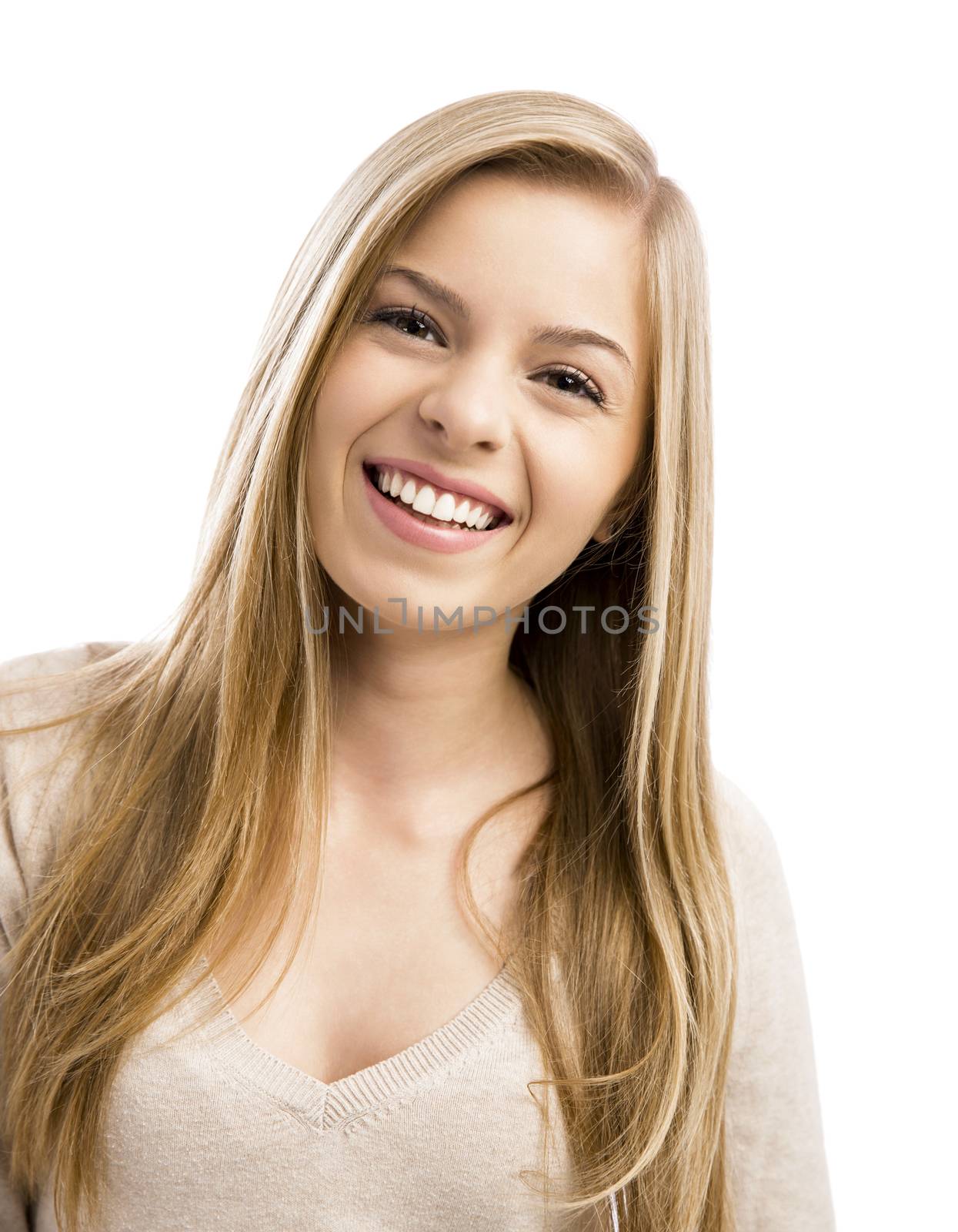 Studio portrait of a beautiful teenager girl