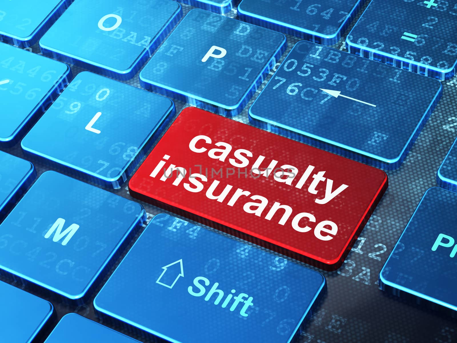 Insurance concept: Casualty Insurance on computer keyboard background by maxkabakov