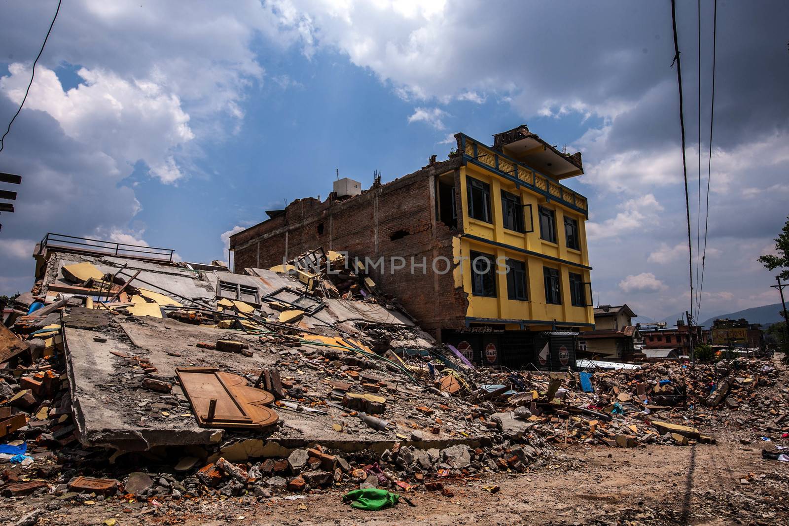 NEPAL,Kathmandu: Rubble and demolished buildings still cover parts of Kathmandu, Nepal on May 13, 2015, after a magnitude 7.8 earthquake hit the area.More than 8,000 people died in the quake and some 3.5 million were left homeless. 