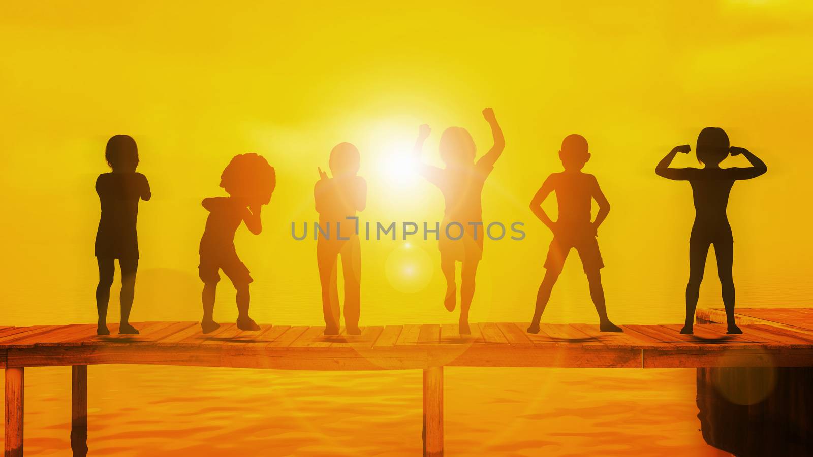 Happy Children and Friendship in School Concept