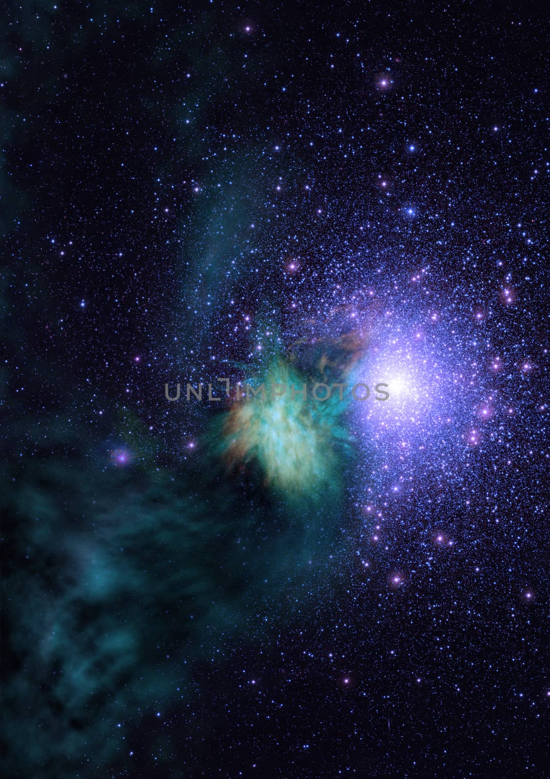Far being shone nebula and star field against space. "Elements of this image furnished by NASA".