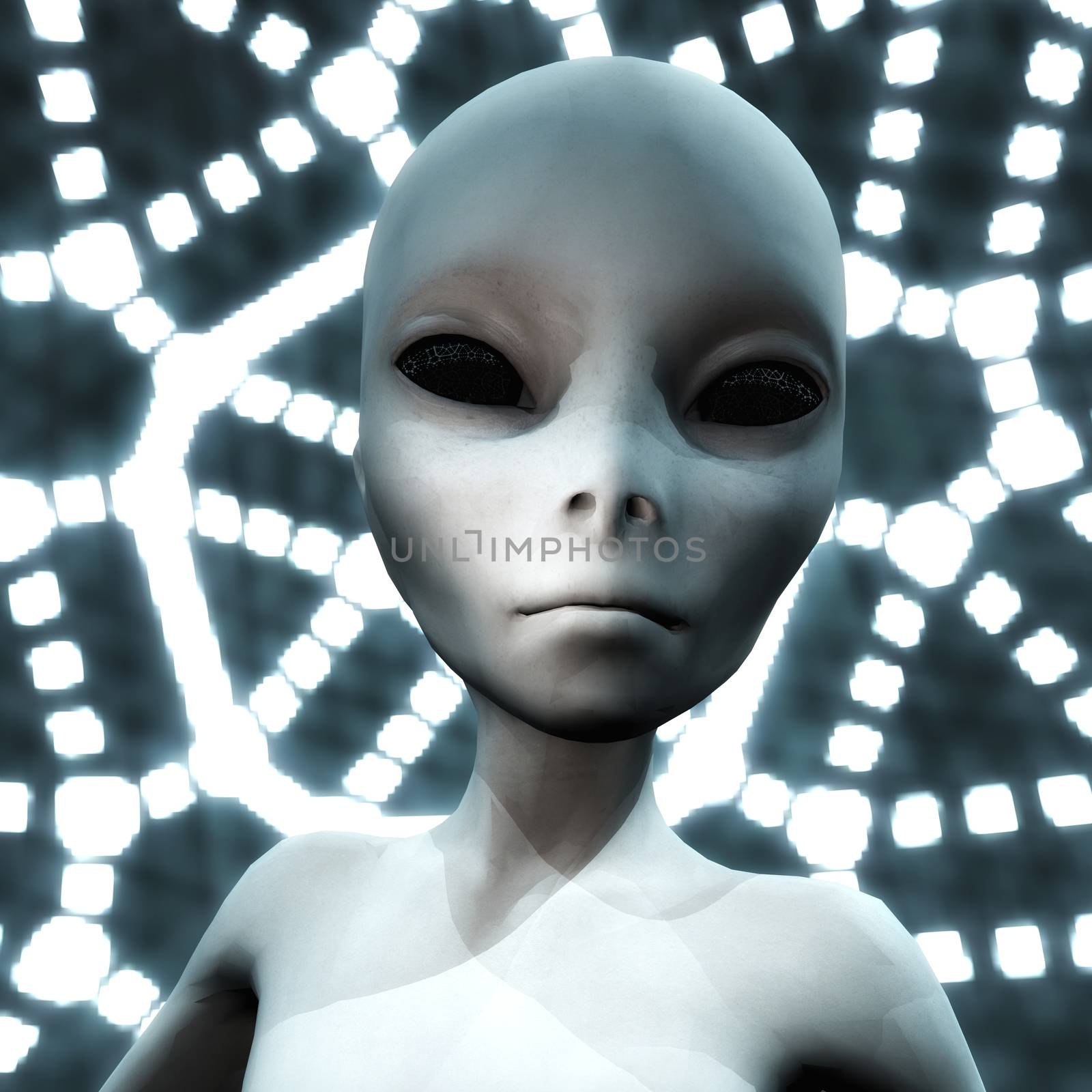 3D Illustration; 3D Rendering of an Alien by 3quarks