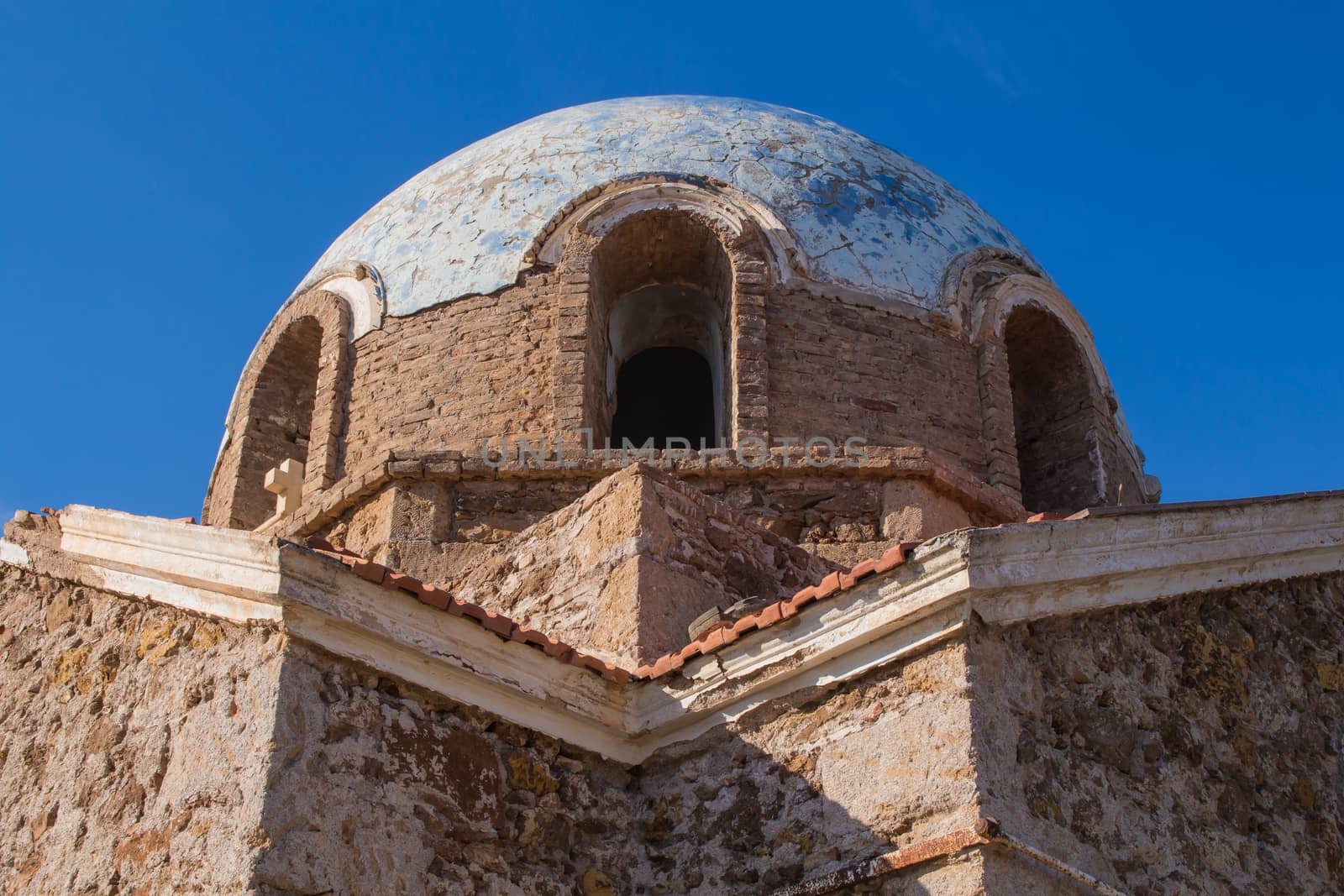 Dome of an abandoned chapel, Greece by YassminPhoto