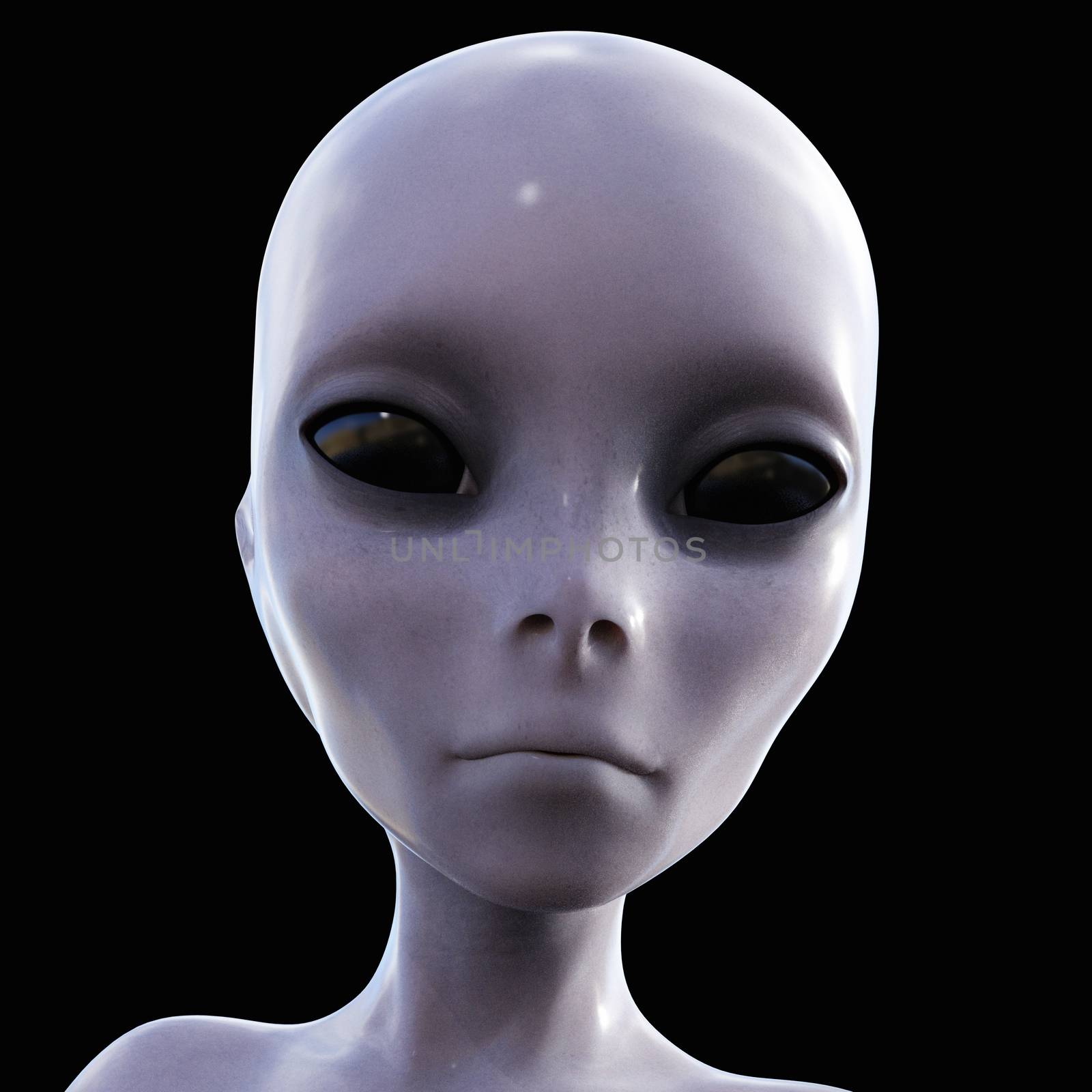 3D Illustration; 3D Rendering of an Alien by 3quarks