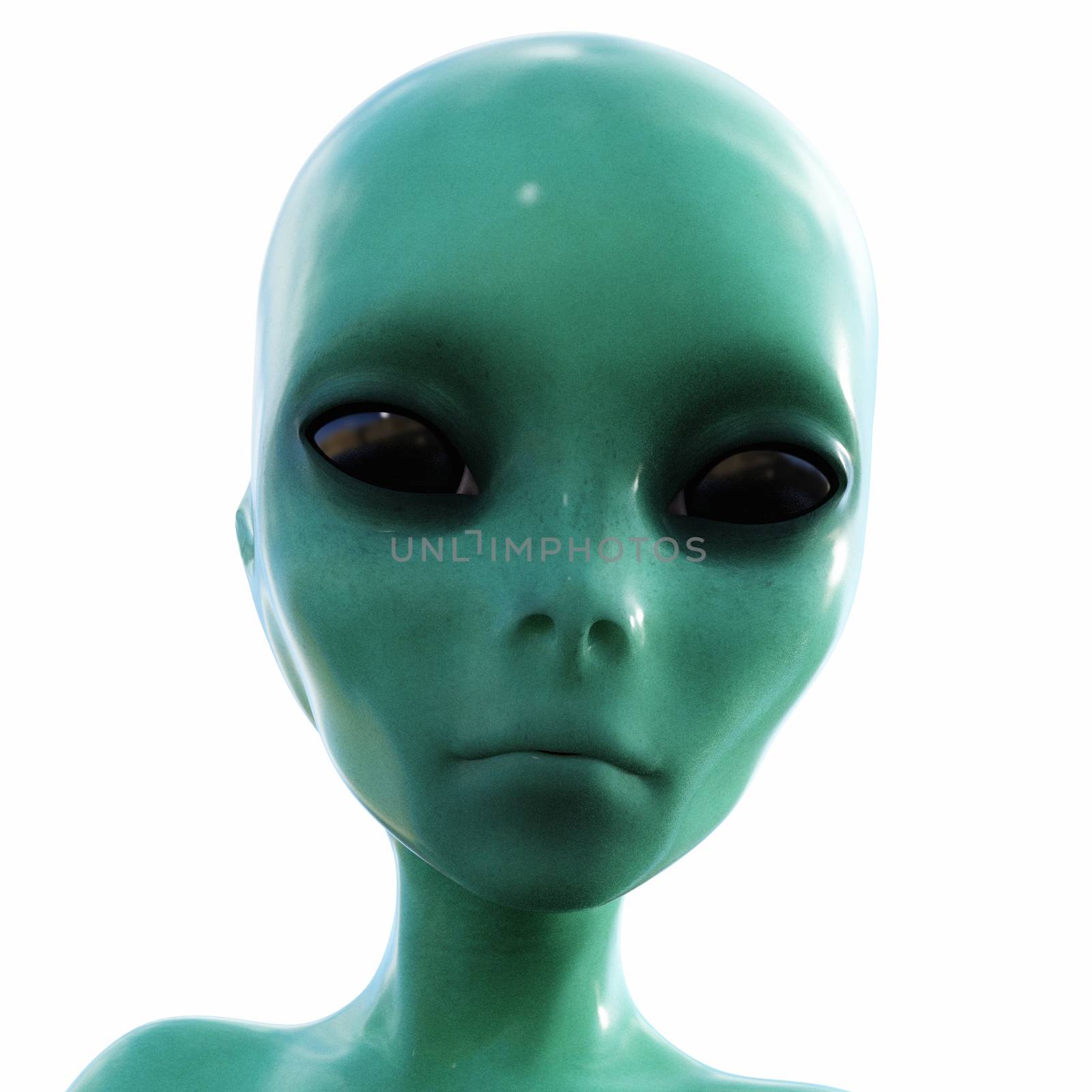 3D Illustration; 3D Rendering of an Alien