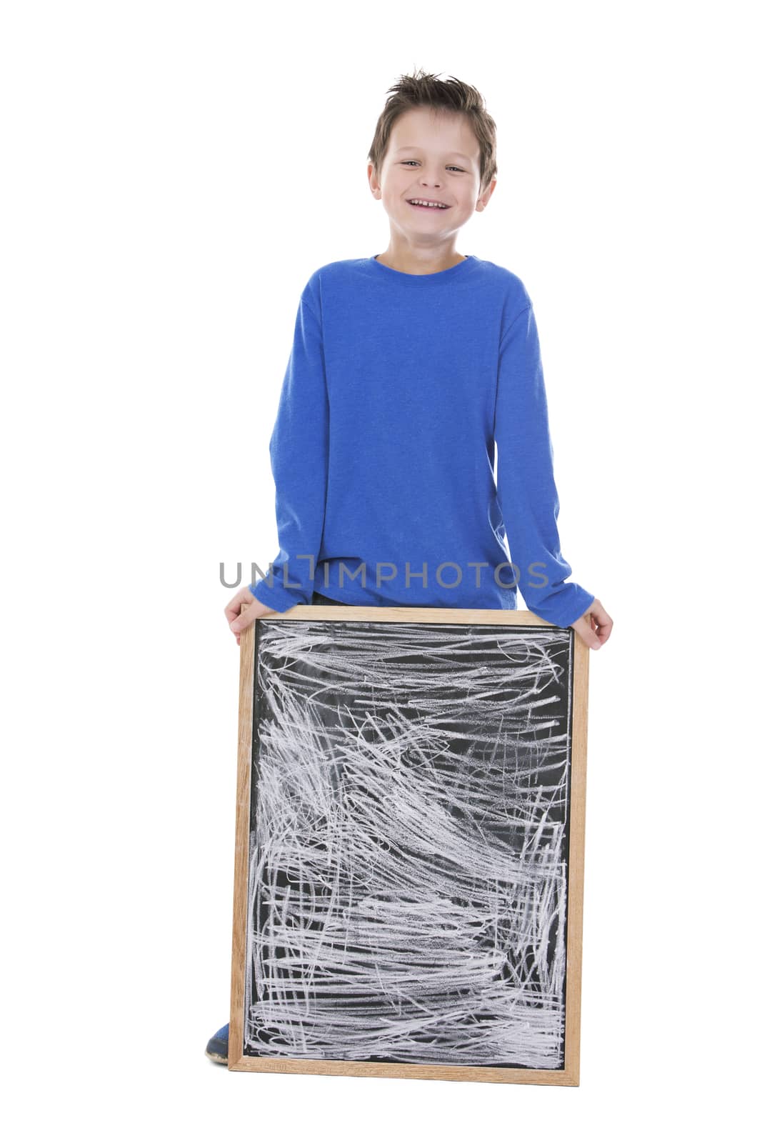boy holding chalk board by zdenkadarula