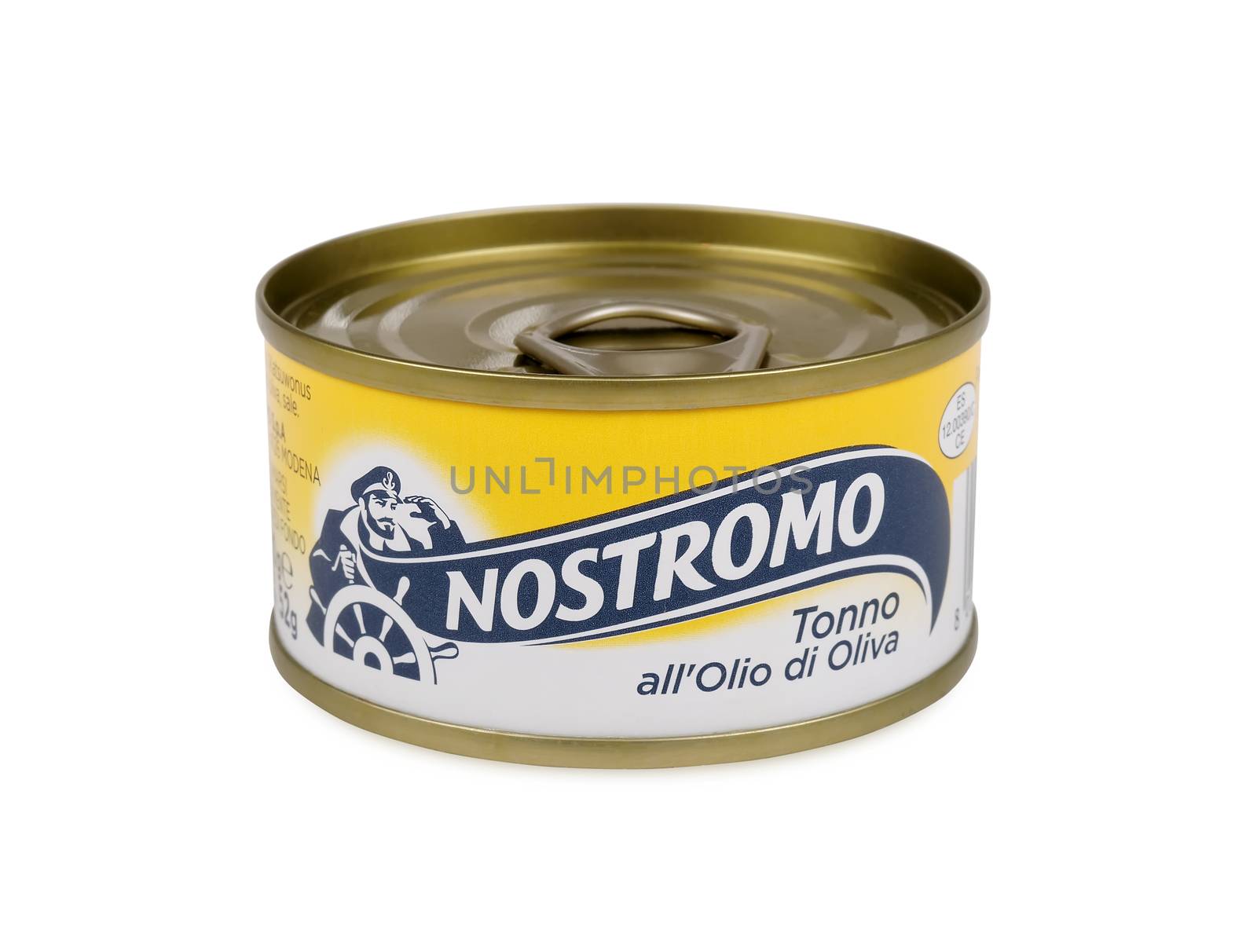 PULA, CROATIA - APRIL 17, 2016: Nostromo is one of the best known food brands in Italy. It was born as a company in 1941. Renamed in 1951, the Nostromo brand makes its products at its factory in Grado, in North-East Italy.      