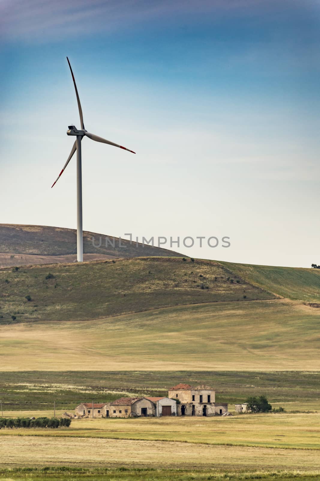 series of wind turbines on the italian landsdape