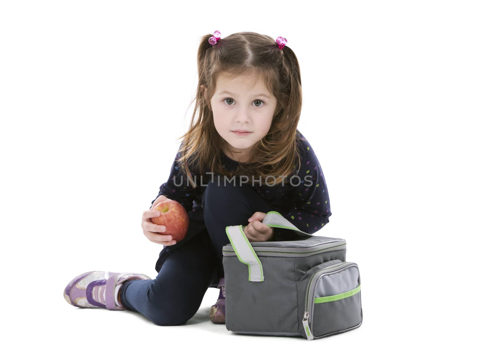 girl with school lunch bag by zdenkadarula
