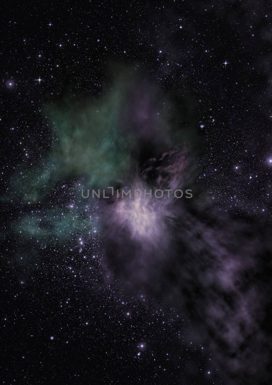 Far being shone nebula and star field against space. "Elements of this image furnished by NASA".