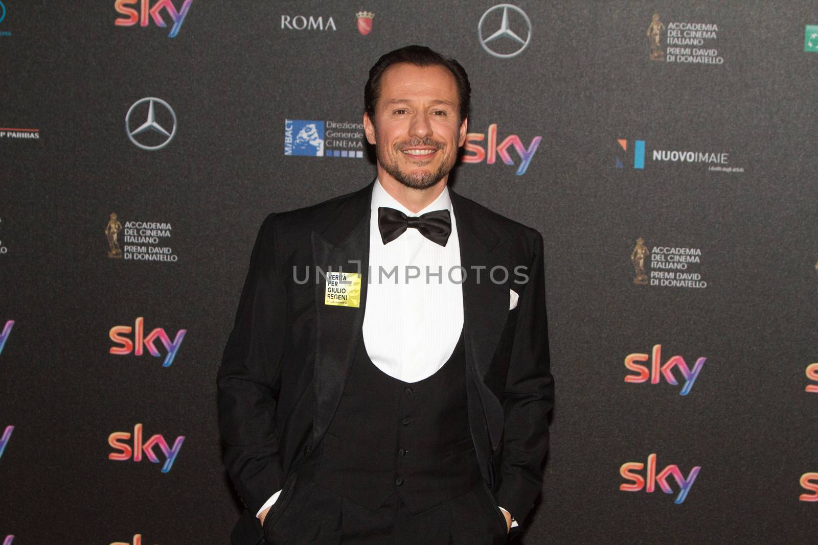 ITALY, Rome: Actor Stefano Accorsi attends to the red carpet of David di Donatello awards ceremony on April, 18, 2016 in Rome, Italy.