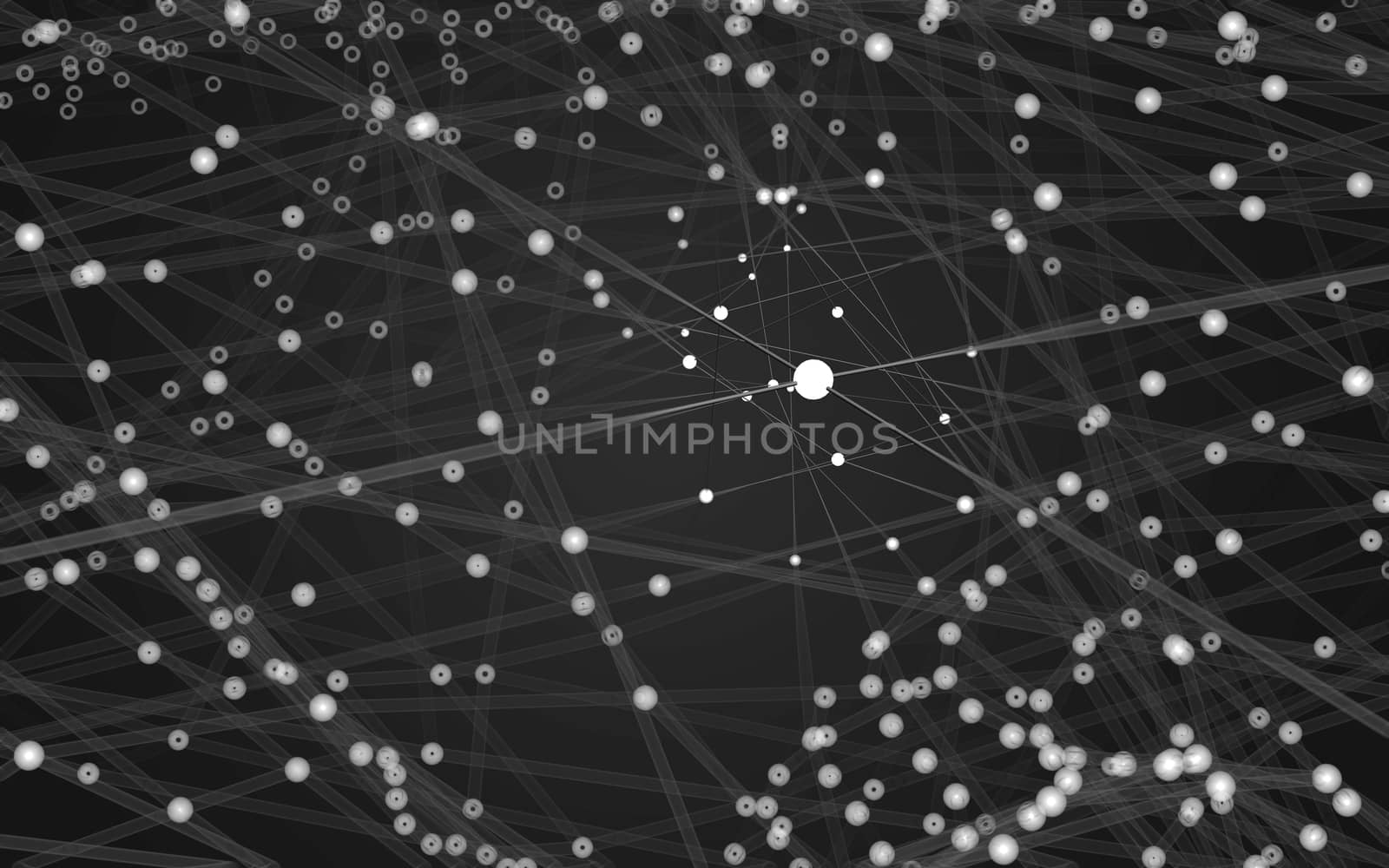 Abstract polygonal space low poly dark background with connecting dots and lines. Connection structure.