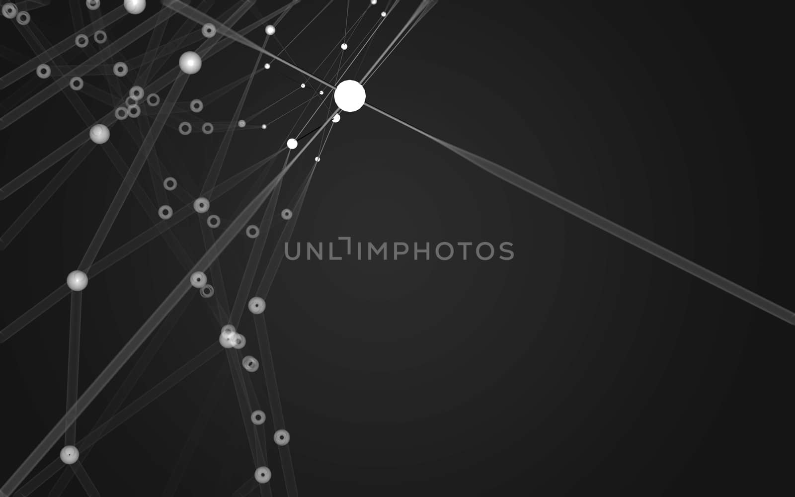 Abstract polygonal space low poly dark background with connecting dots and lines. Connection structure.