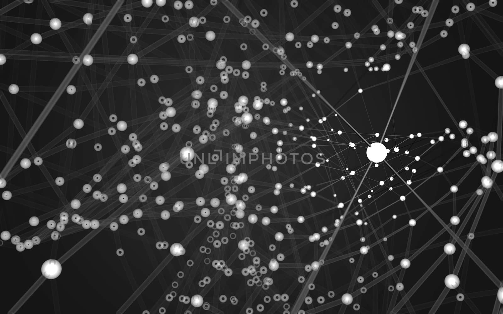 Abstract polygonal space low poly dark background with connecting dots and lines. Connection structure.