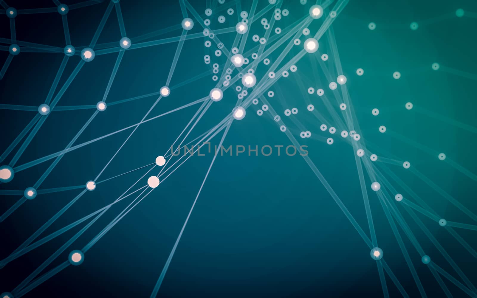 Abstract polygonal space low poly dark background with connecting dots and lines. Connection structure.