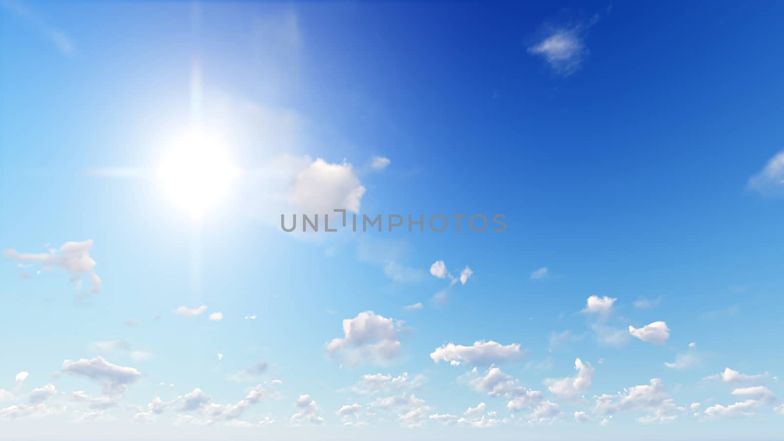 Cloudy blue sky abstract background, blue sky background with tiny clouds, 3d rendering

