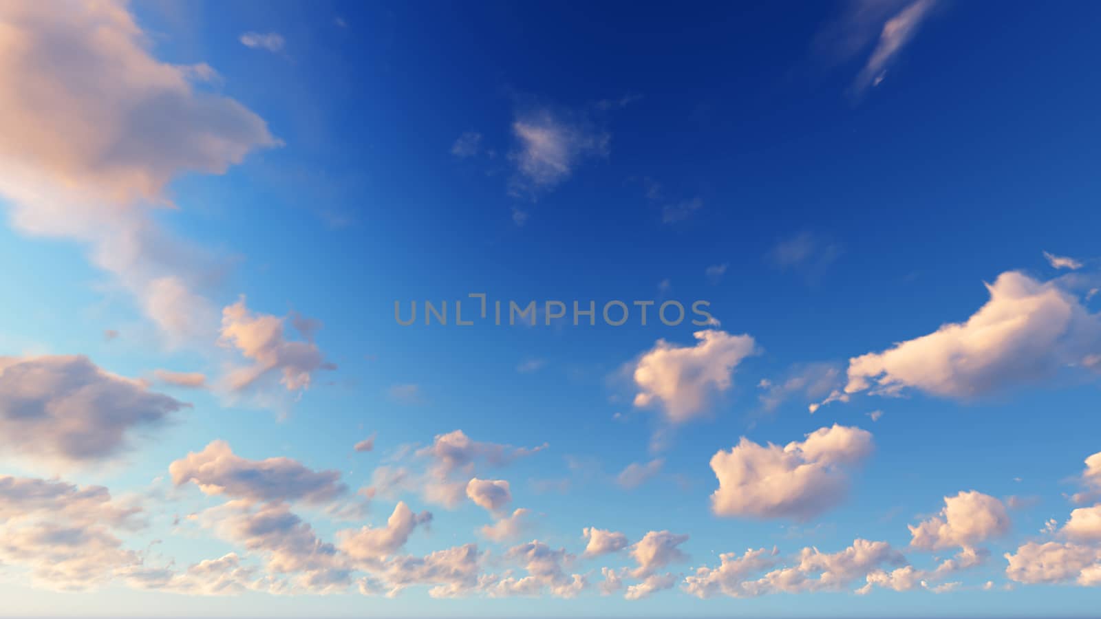 Cloudy blue sky abstract background, blue sky background with tiny clouds, 3d rendering

