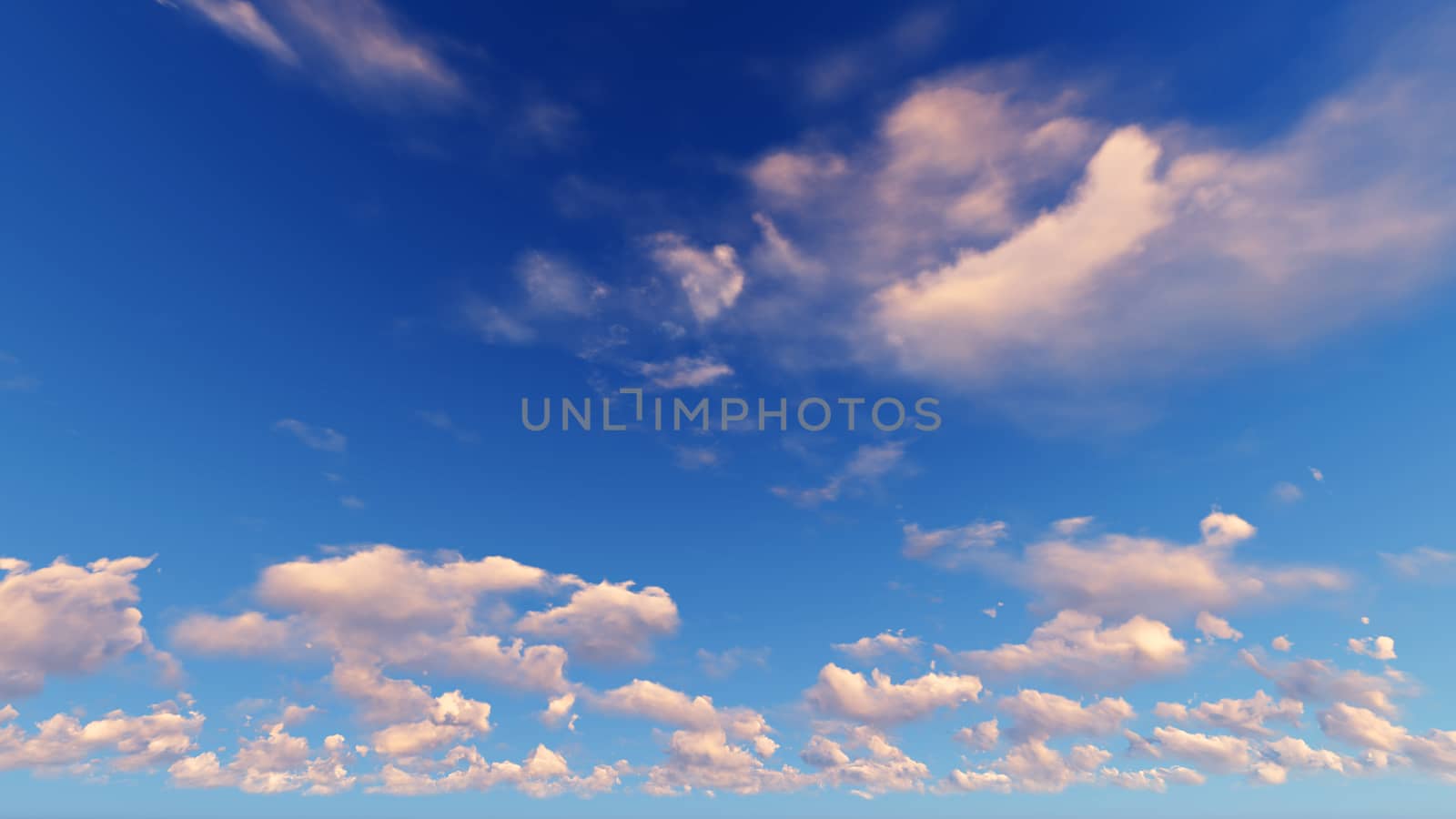 Cloudy blue sky abstract background, blue sky background with tiny clouds, 3d rendering

