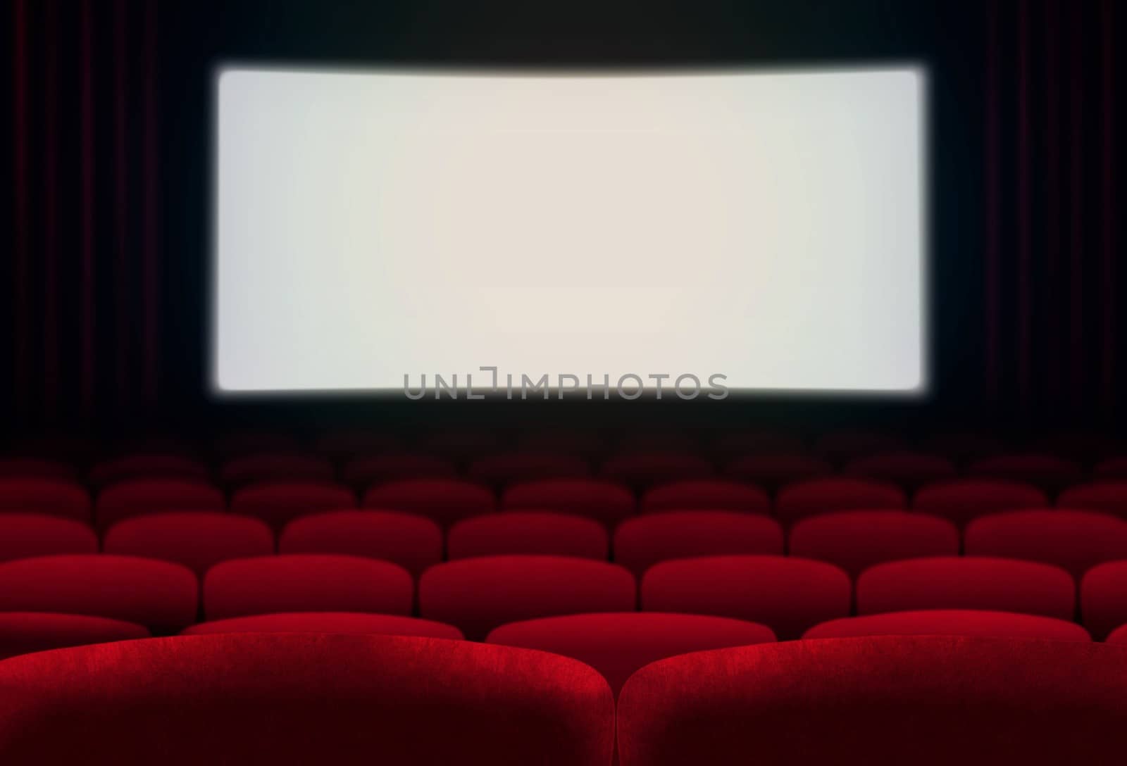 Cinema screen and red seats by razihusin