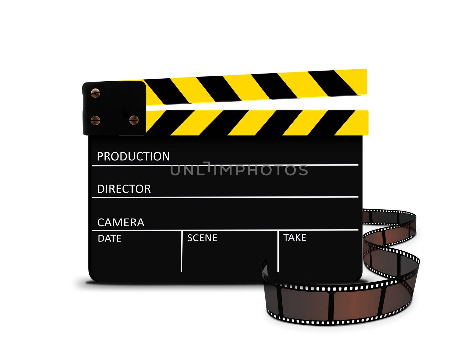 Clapperboard and film strip by razihusin