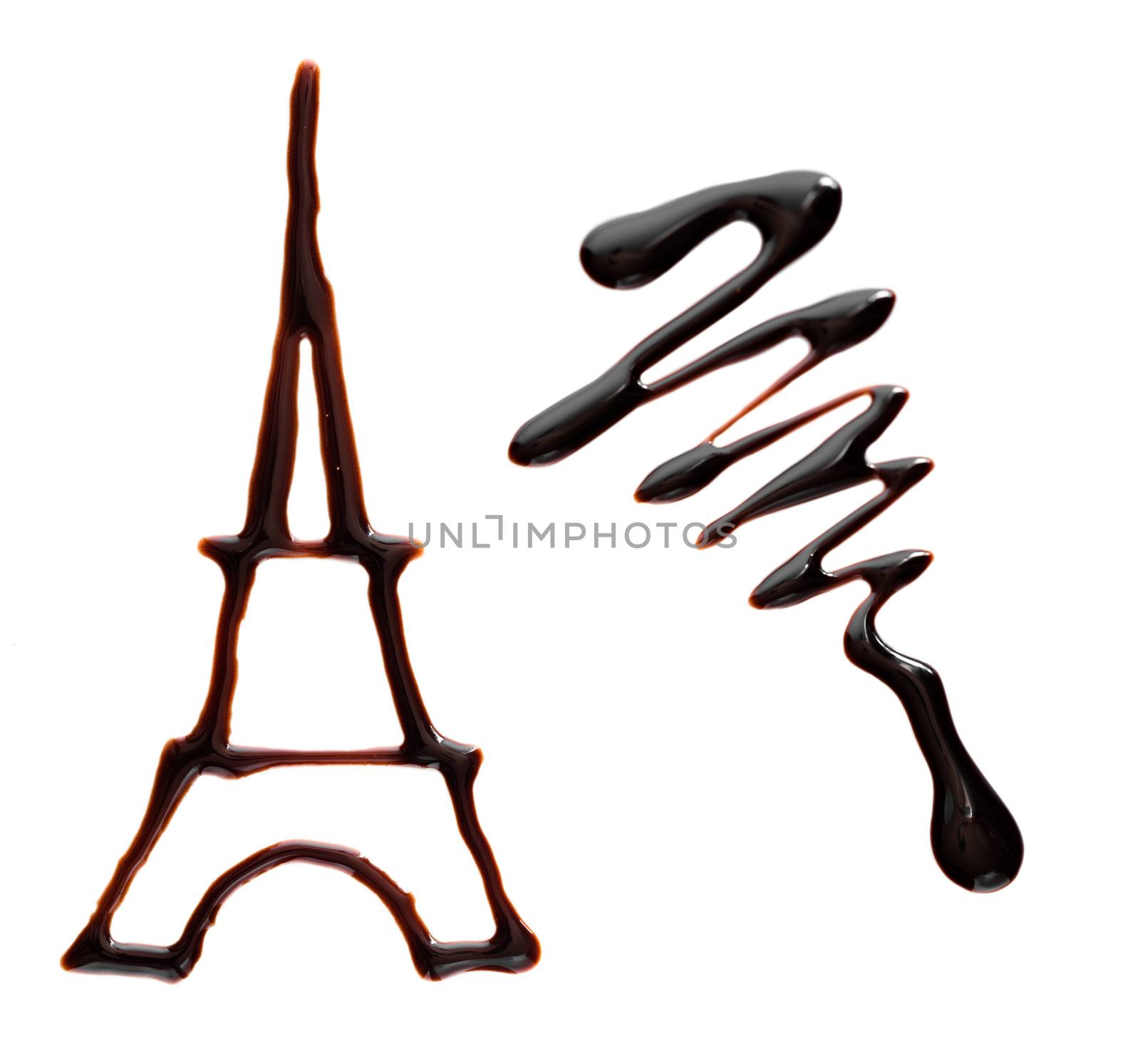 chocolate some stains on a white background isolated