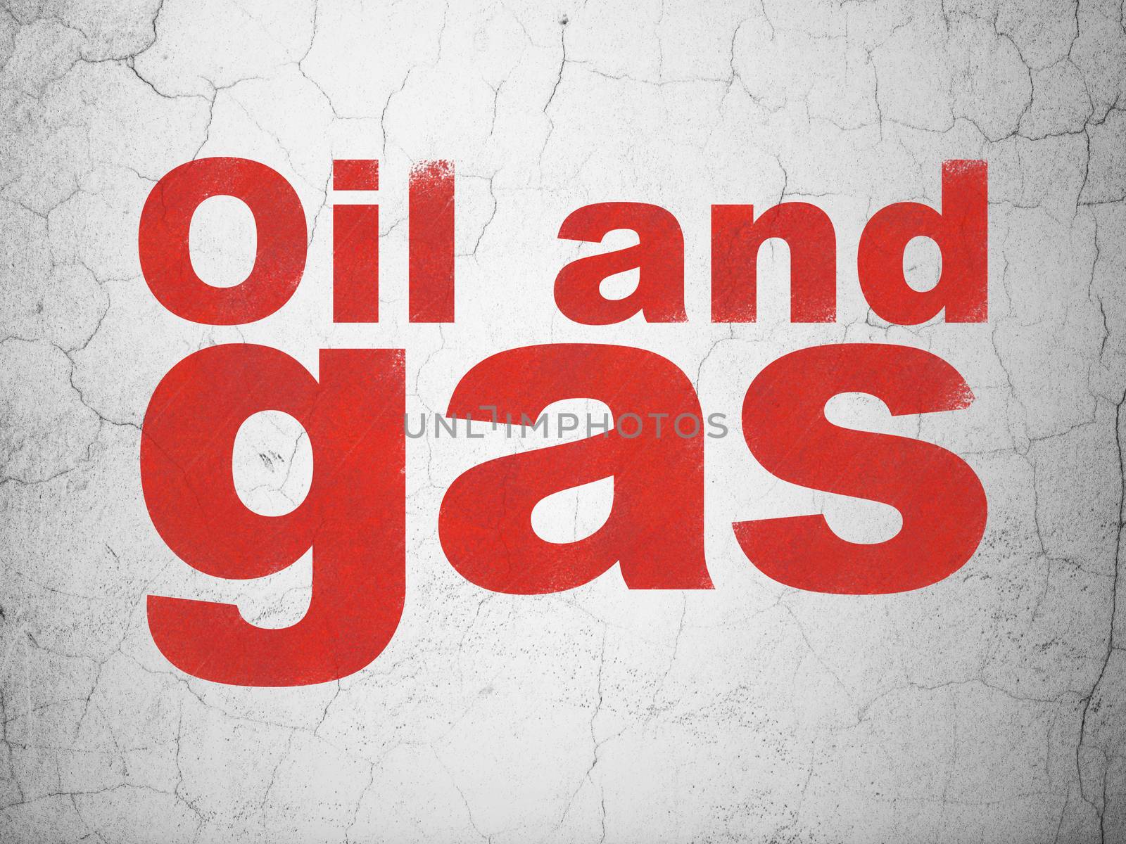 Manufacuring concept: Oil and Gas on wall background by maxkabakov