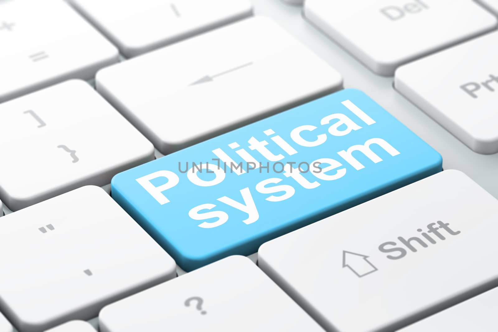 Politics concept: Political System on computer keyboard background by maxkabakov