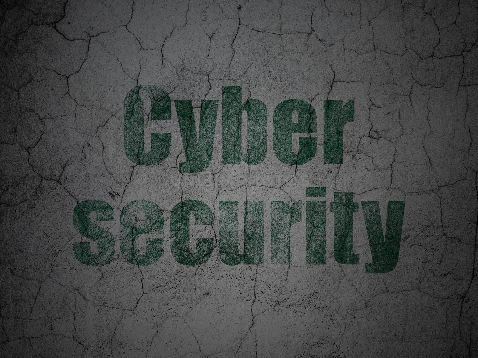 Privacy concept: Cyber Security on grunge wall background by maxkabakov