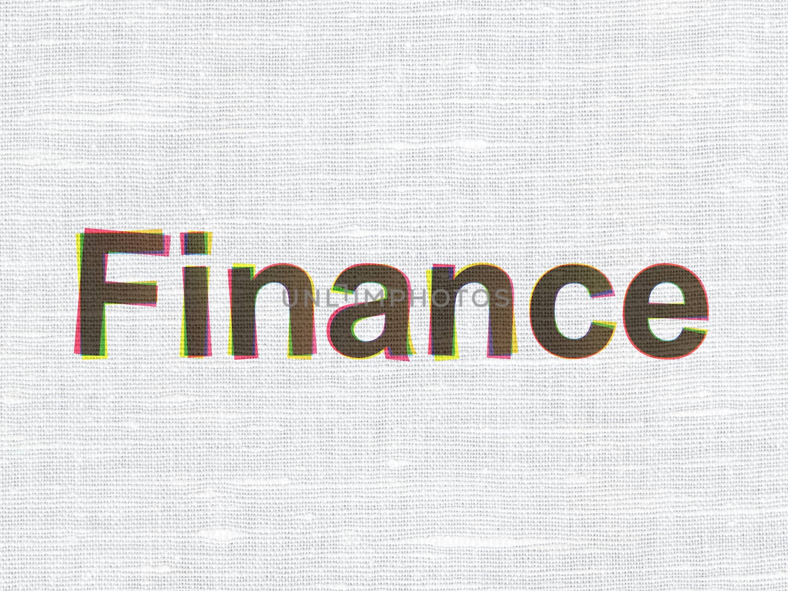 Money concept: CMYK Finance on linen fabric texture background