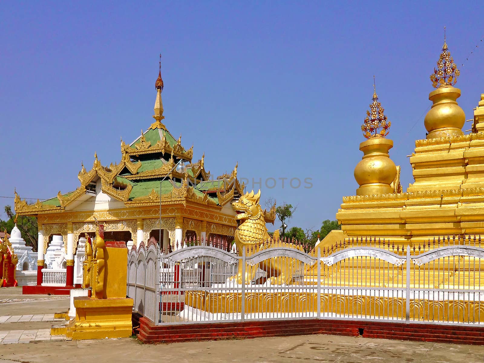 MANDALAY,MYANMAR-APR 19 : Kuthodaw Pagoda is a Buddhist stupa, located in Mandalay, Burma (Myanmar), that contains the world's largest book.This Pagoda was built in 1859 AD on April 19,2013,Mandalay city in Myanmar.