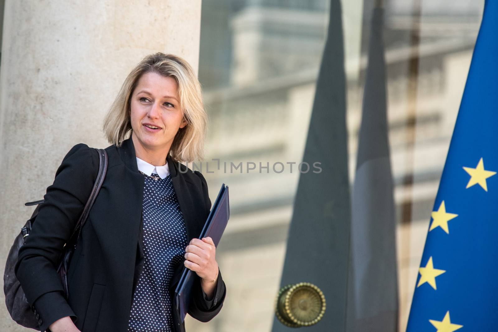 FRANCE, Paris: French Junior Minister for Climate and Biodiversity Barbara Pompili leaves the Elysee presidential Palace following the weekly cabinet meeting, on April 20, 2016 in Paris.