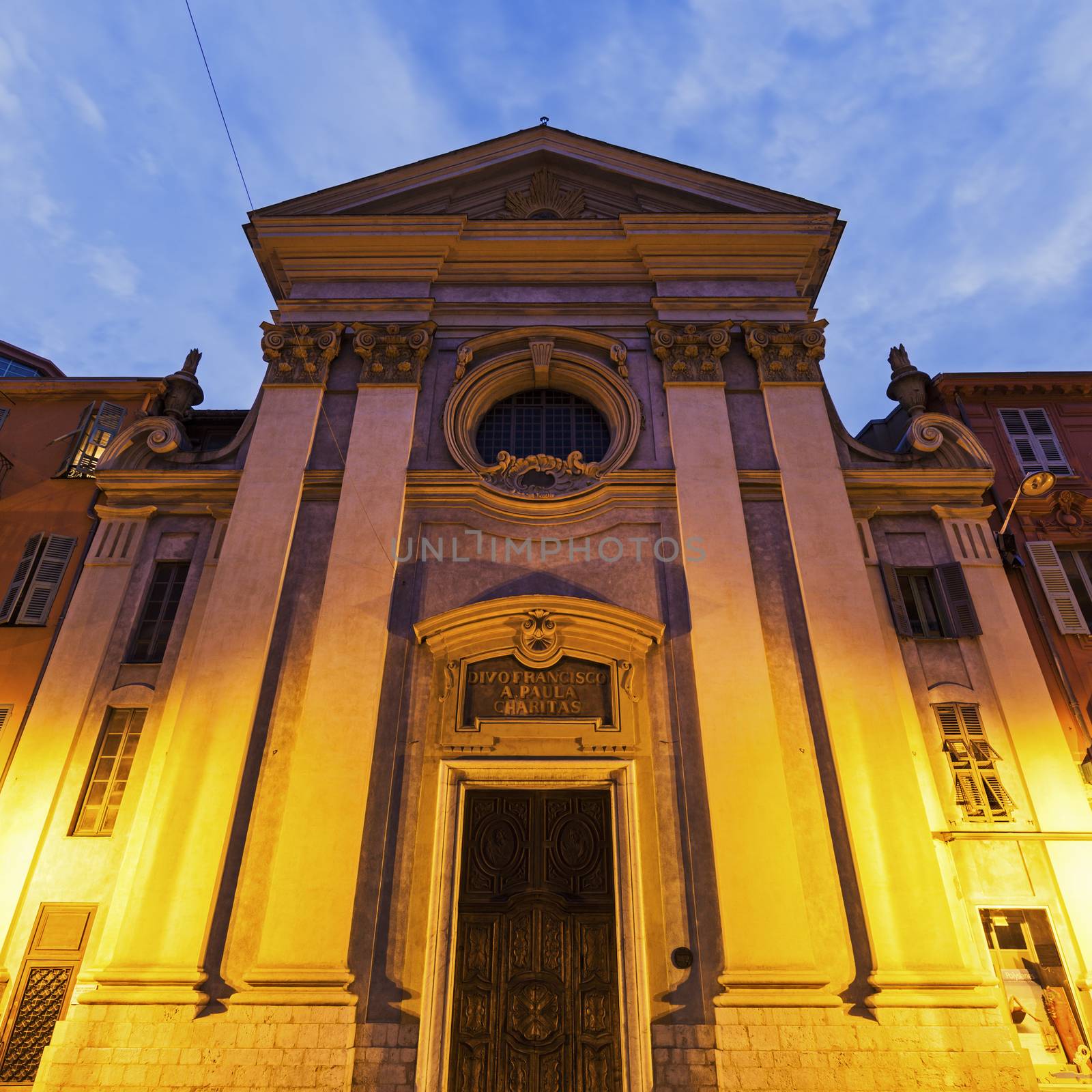 Saint Francois de Paule Church in Nice. Nice, French Riviera, France.