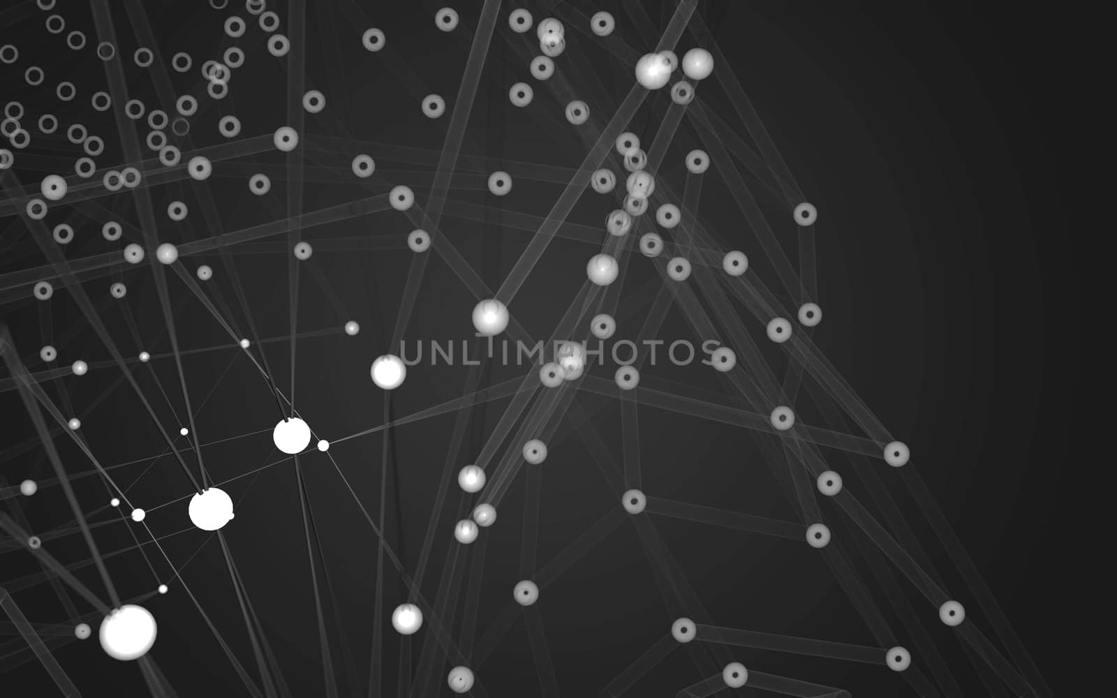 Abstract polygonal space low poly dark background with connecting dots and lines. Connection structure.