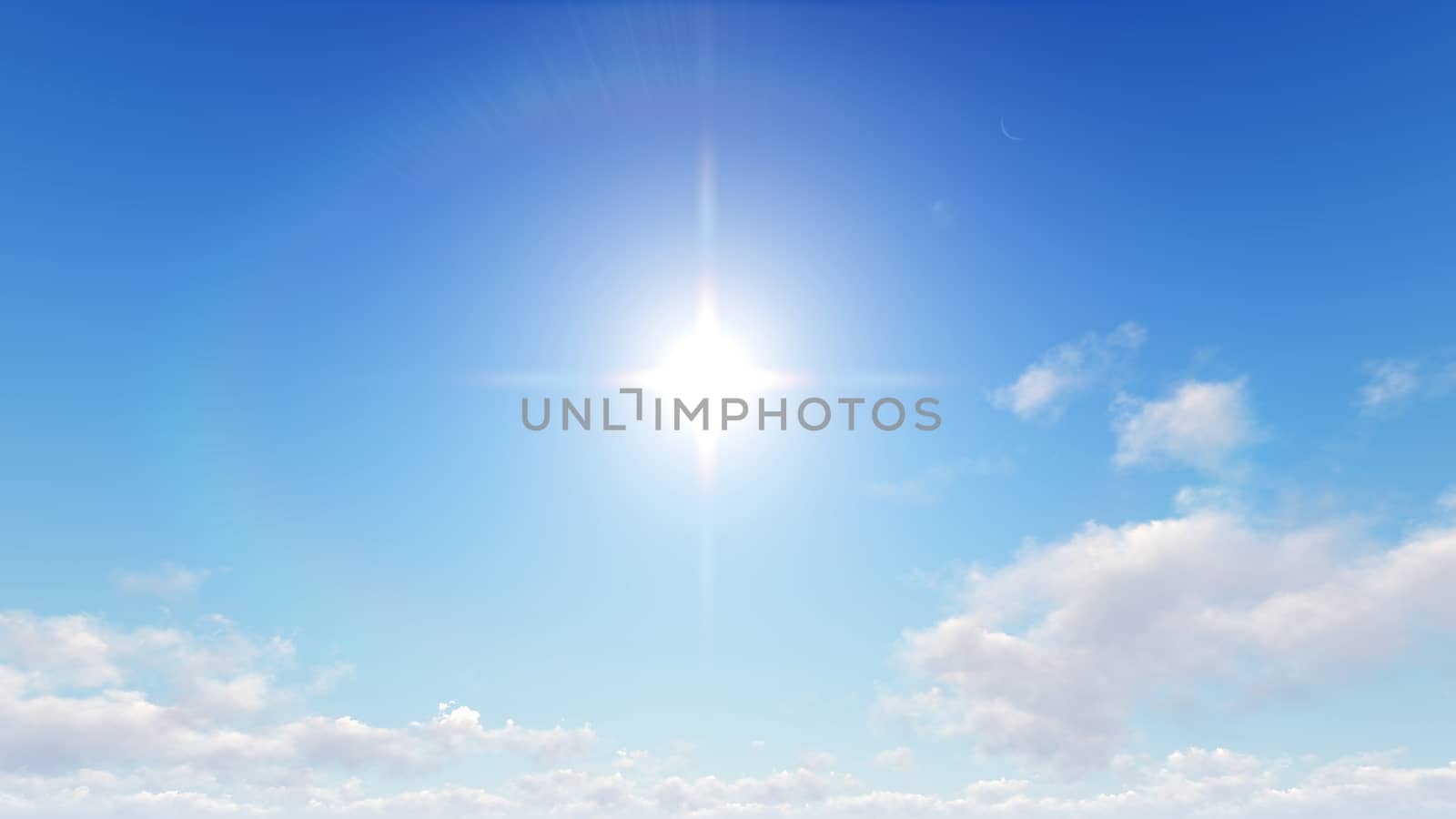 Cloudy blue sky abstract background, blue sky background with tiny clouds, 3d rendering

