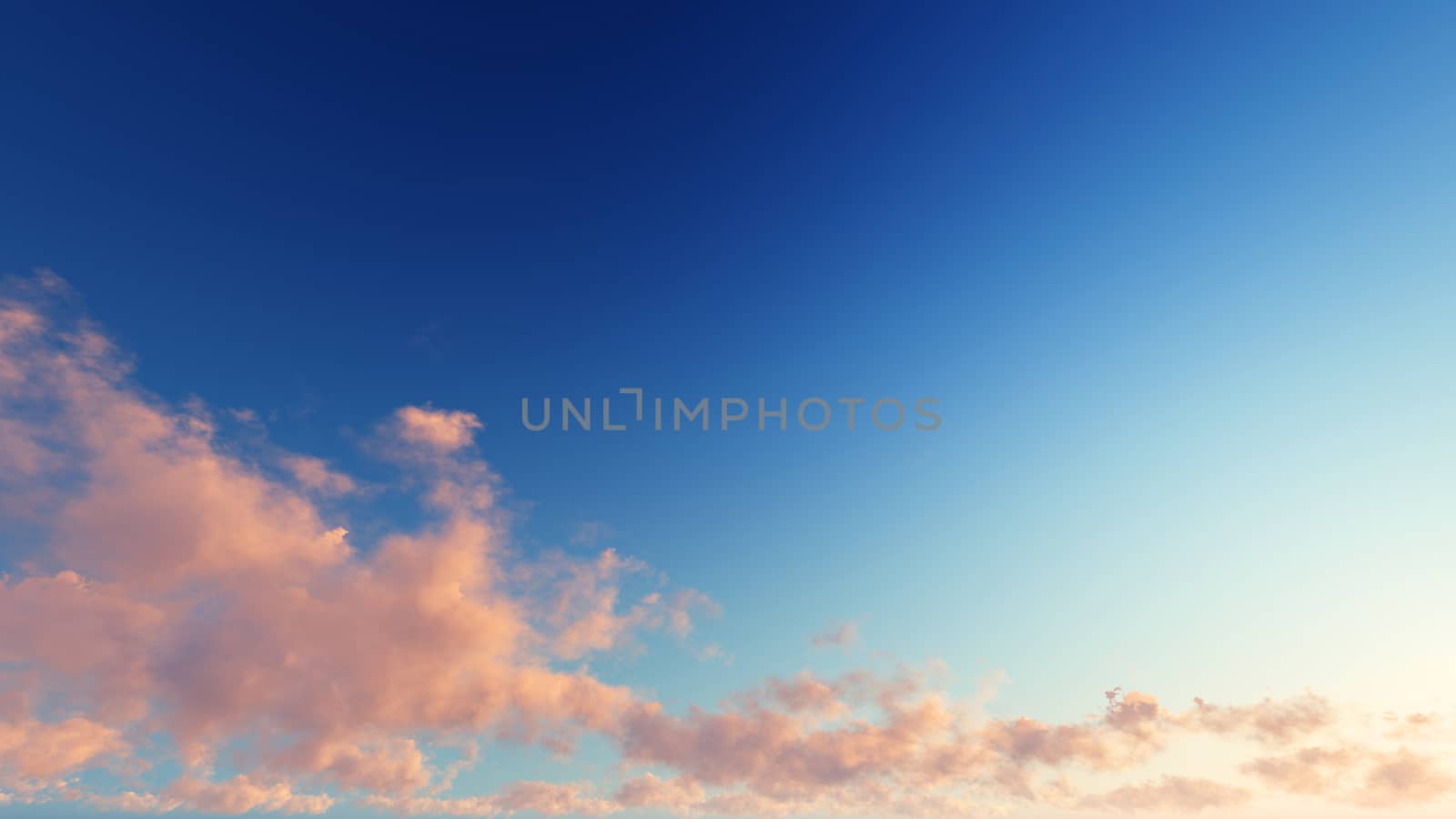 Cloudy blue sky abstract background, blue sky background with tiny clouds, 3d rendering

