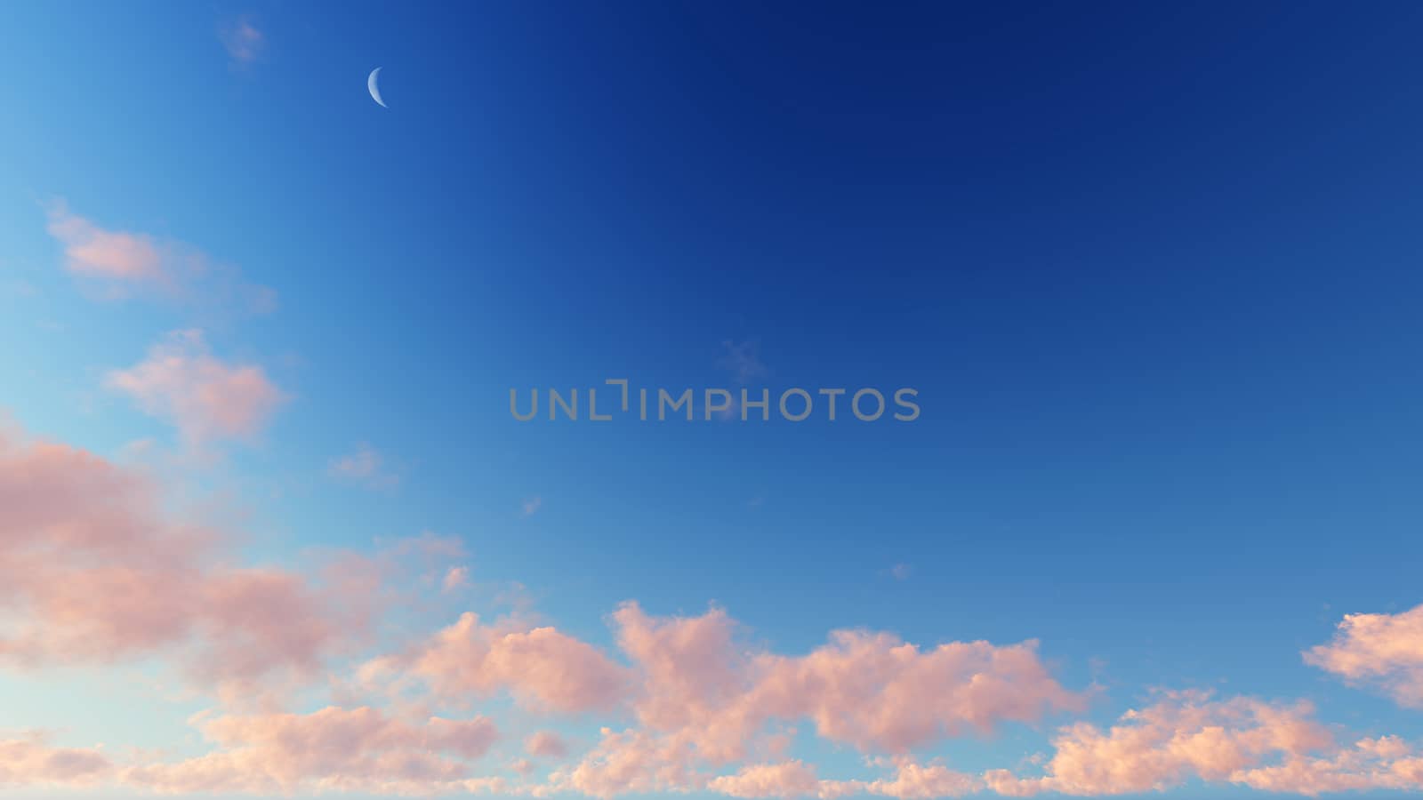 Cloudy blue sky abstract background, blue sky background with tiny clouds, 3d rendering

