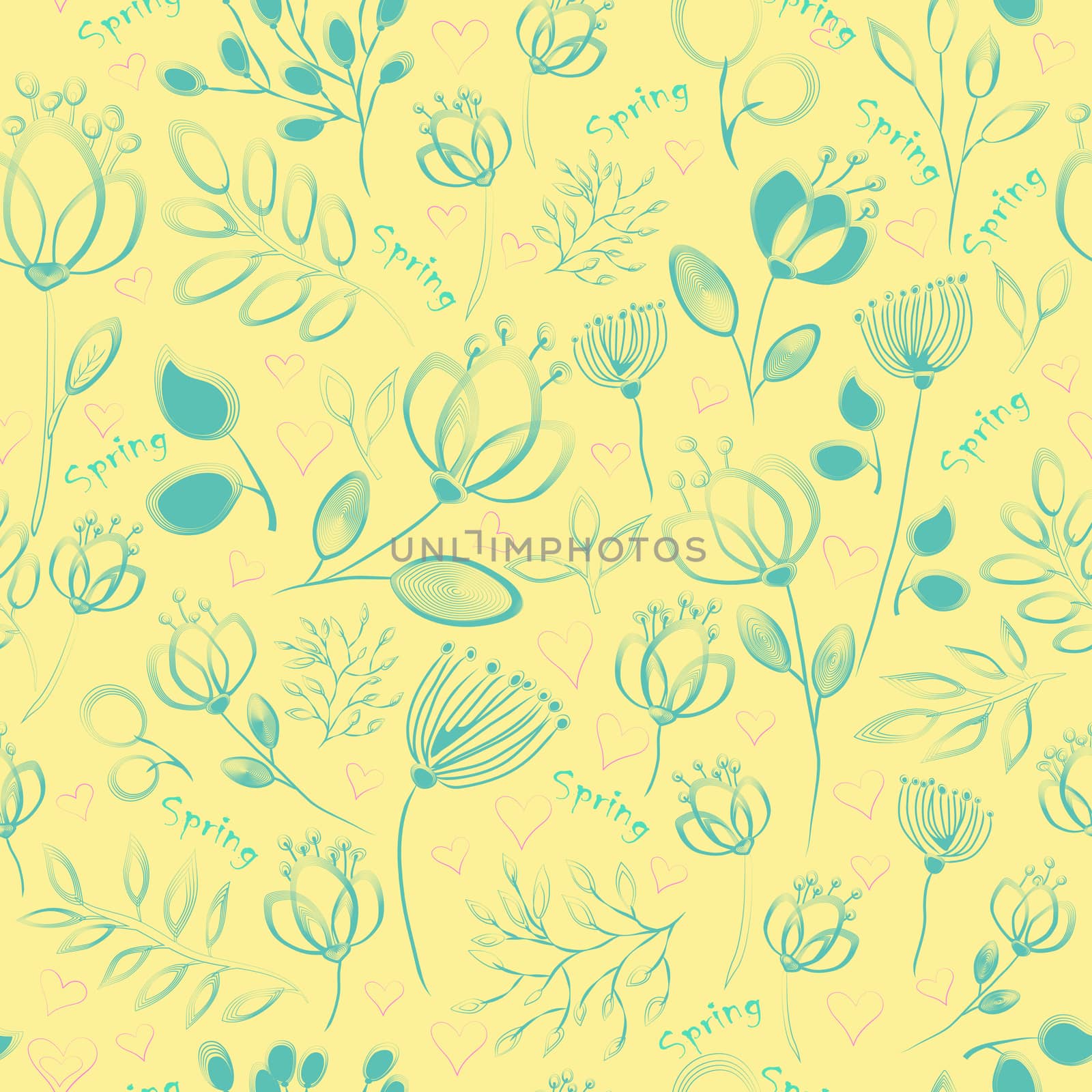 Trendy Seamless pattern with floral background